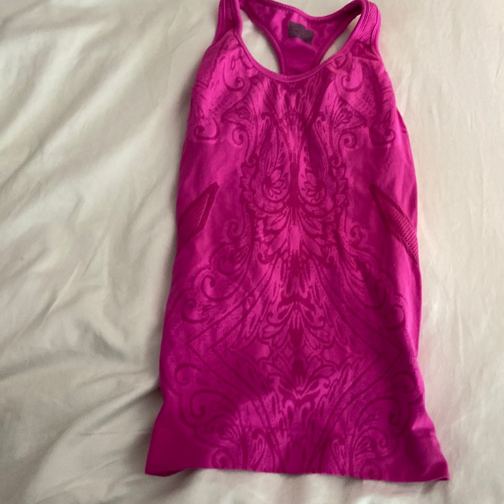 Athleta Pink with Pattern Tank top XS